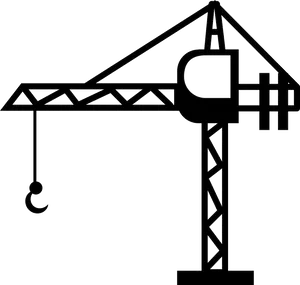 Tower Crane Silhouette PNG Image