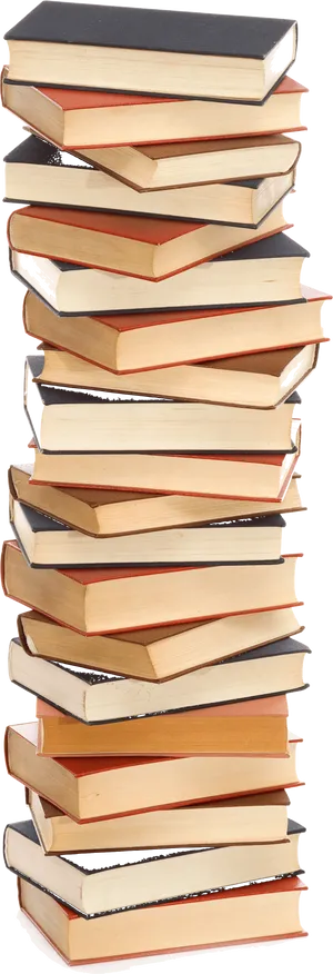 Towering Stackof Books PNG Image