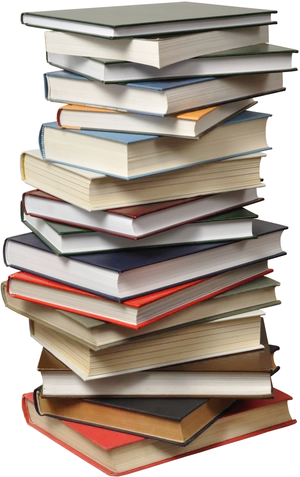 Towering Stackof Books PNG Image