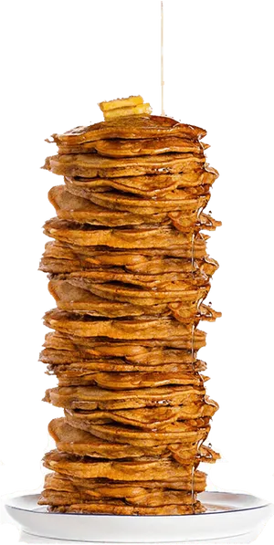 Towering Stackof Pancakeswith Syrup PNG Image