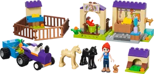 Toy Farm Playsetwith Foalsand Figures PNG Image