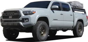 Toyota Tacoma Offroad Truckwith Rooftop Tent PNG Image