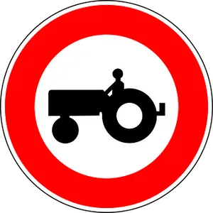 Tractor Sign Red Circle PNG Image