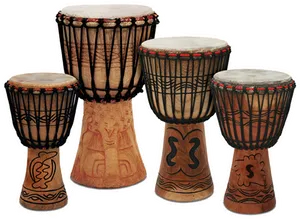 Traditional African Djembe Drums PNG Image