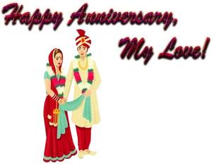 Traditional Anniversary Couple Celebration PNG Image