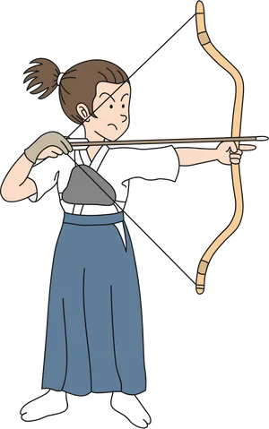 Traditional Archery Technique PNG Image