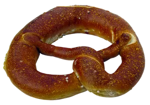 Traditional Baked Pretzelon Black Background.jpg PNG Image