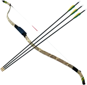 Traditional Bowand Arrowson Black Background PNG Image