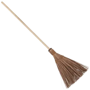 Traditional Brown Broom Isolated PNG Image