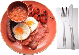 Traditional English Breakfast Plate PNG Image