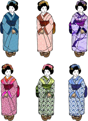 Traditional Geisha Illustrations PNG Image