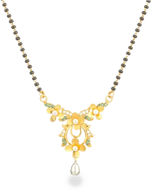 Traditional Gold Mangalsutra Design PNG Image