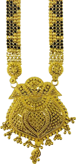 Traditional Gold Mangalsutra Design PNG Image