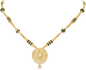 Traditional Gold Mangalsutra Design PNG Image