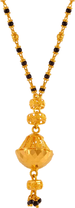 Traditional Gold Mangalsutra Design PNG Image