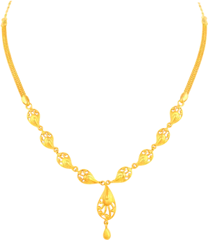 Traditional Gold Necklace Design PNG Image