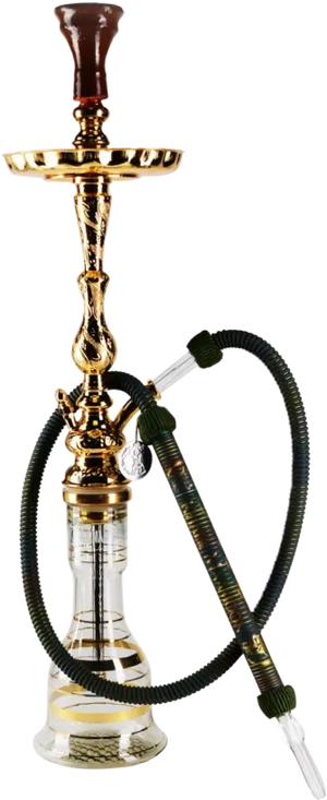 Traditional Golden Hookah PNG Image