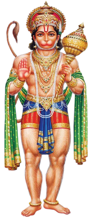 Traditional Hanuman Artwork PNG Image