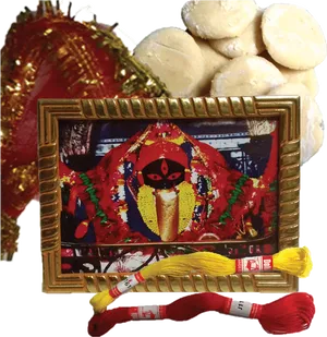 Traditional Hindu Deity Offerings PNG Image