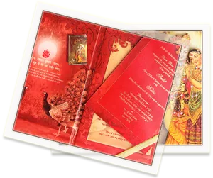 Traditional Hindu Wedding Invitation Card PNG Image