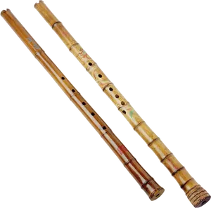 Traditional Indian Bansuri Flutes PNG Image