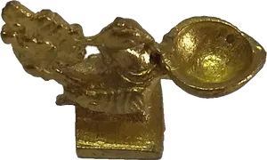 Traditional Indian Brass Lamp Vilakku PNG Image