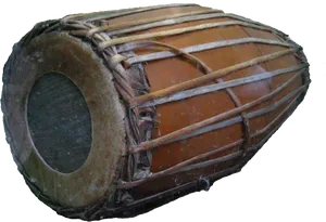 Traditional Indian Dhol Drum PNG Image