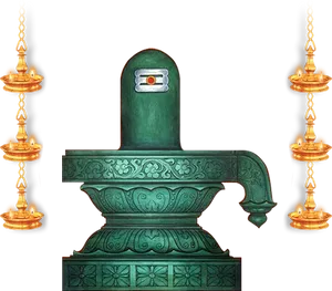 Traditional Indian Lampand Shivalinga PNG Image