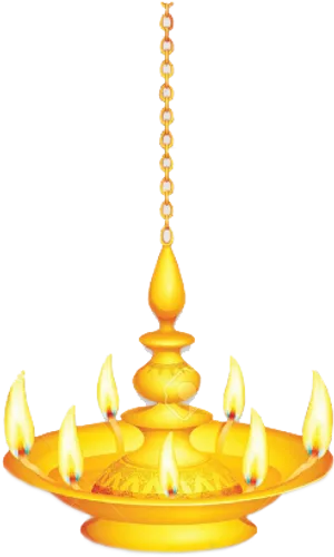 Traditional Indian Oil Lamp PNG Image