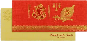 Traditional Indian Wedding Card Design PNG Image