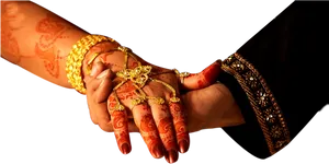 Traditional Indian Wedding Hand Holding PNG Image