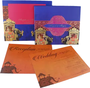 Traditional Indian Wedding Invitation Cards PNG Image