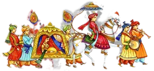 Traditional Indian Wedding Procession Clipart PNG Image