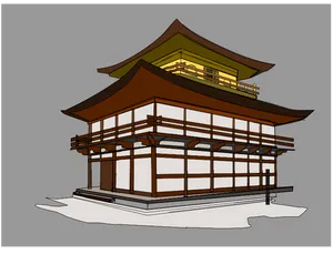 Traditional Japanese Architecture Illustration PNG Image