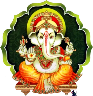 Traditional Lord Ganesha Artwork PNG Image