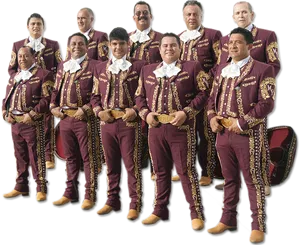 Traditional Mariachi Group Portrait PNG Image