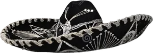 Traditional Mariachi Sombrero Black PNG Image