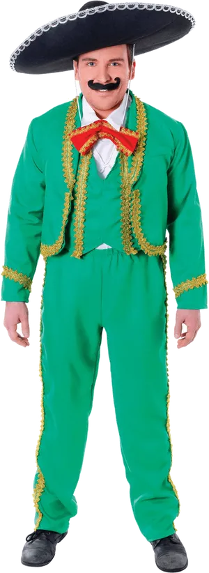 Traditional Mexican Charro Outfit PNG Image