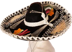 Traditional Mexican Sombrero Hat PNG Image