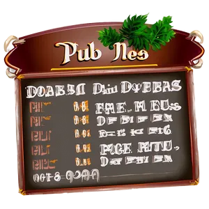 Traditional Pub Menu Png 05242024 PNG Image