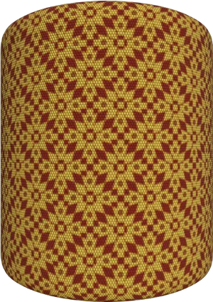 Traditional Red Gold Fabric Pattern PNG Image