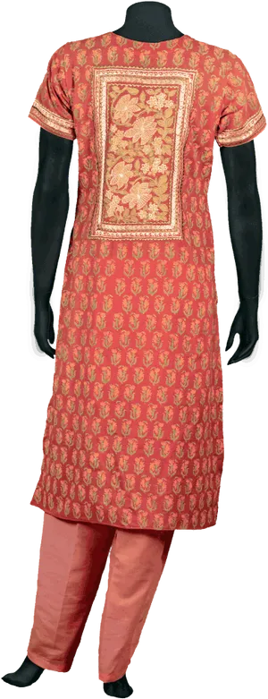 Traditional Red Salwar Suit Mannequin PNG Image