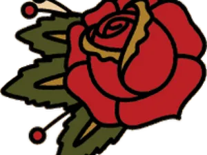 Traditional Rose Tattoo Design PNG Image