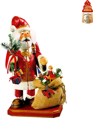 Traditional Santa Smoker Figurine PNG Image