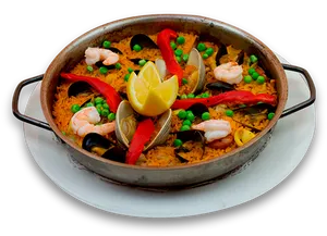 Traditional Spanish Paella Dish PNG Image