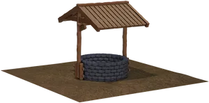 Traditional Stone Well3 D Model PNG Image