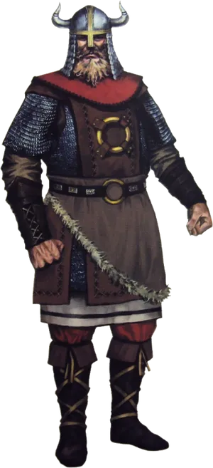 Traditional Viking Warrior Costume PNG Image