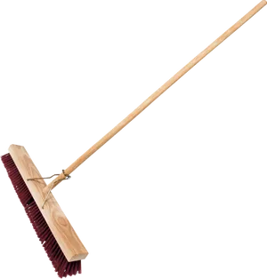 Traditional Wooden Broom Cleaning Tool PNG Image