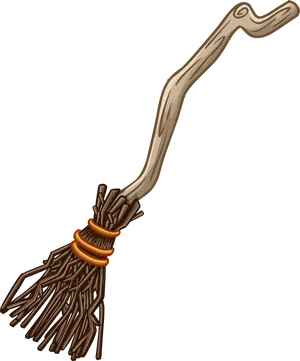 Traditional Wooden Broom Illustration.png PNG Image