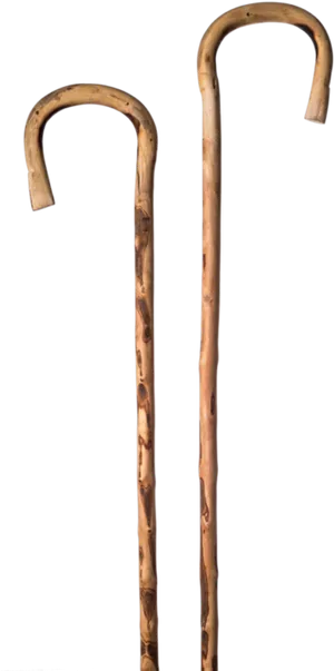 Traditional Wooden Walking Sticks PNG Image